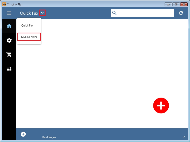 Snapfax Plus - Switch to the watched folder screen